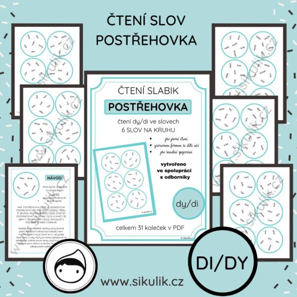 ČTENÍ SLOV POSTŘEHOVKA - PROCVIČENÍ ČTENÍ DI/DY VE SLOVECH