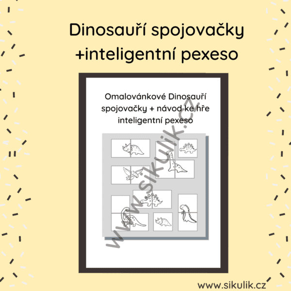 Omalovánkové dinosauří spojovačky+ inteligentní pexeso