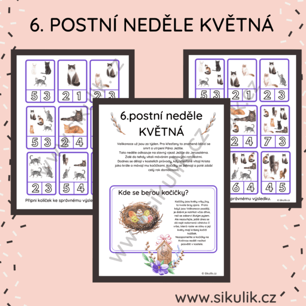 6.postní neděle KVĚTNÁ + KOČIČKOVÉ KOLÍČKOVACÍ POČÍTÁNÍ