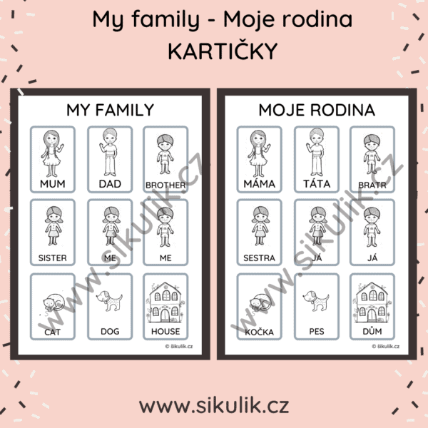 My family- Moje rodina  kartičky