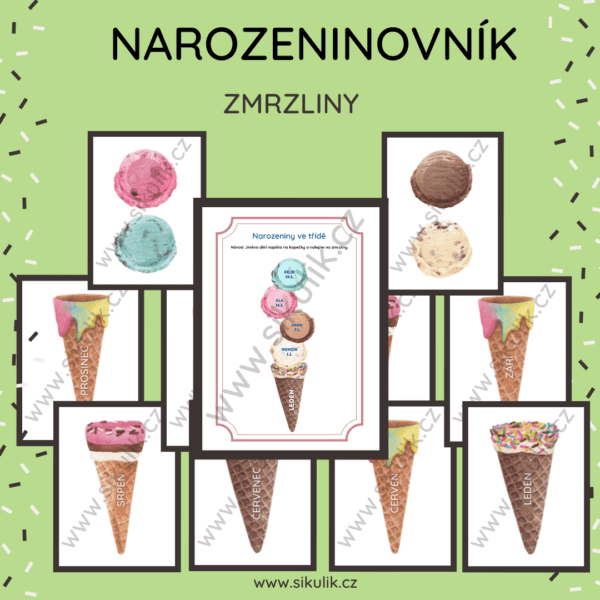 NAROZENINOVÝ KALENDÁŘ (NAROZENINOVNÍK) ZMRZLINY