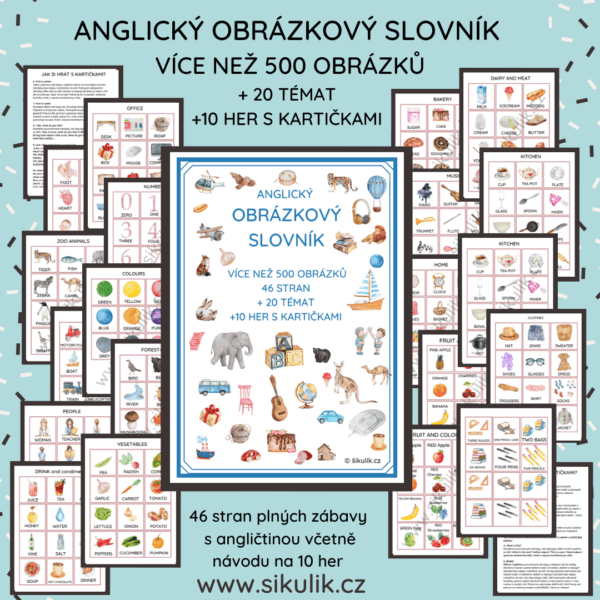 ANGLICKÝ OBRÁZKOVÝ SLOVNÍK v kartičkách + 10 her BONUS
