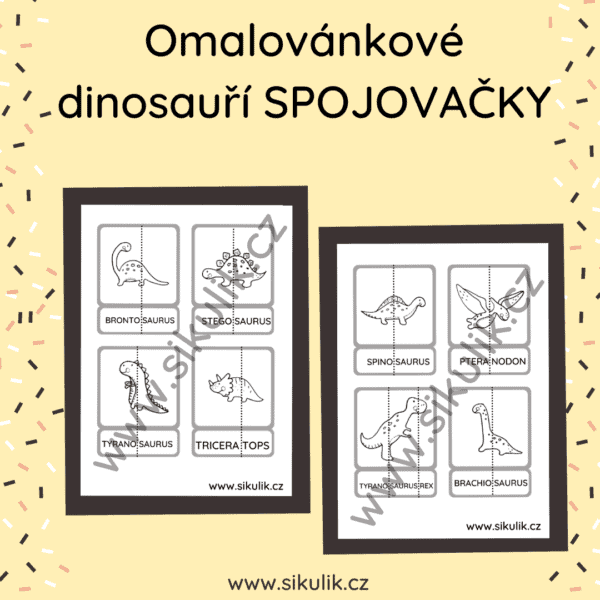 Omalovánkové dinosauří spojovačky