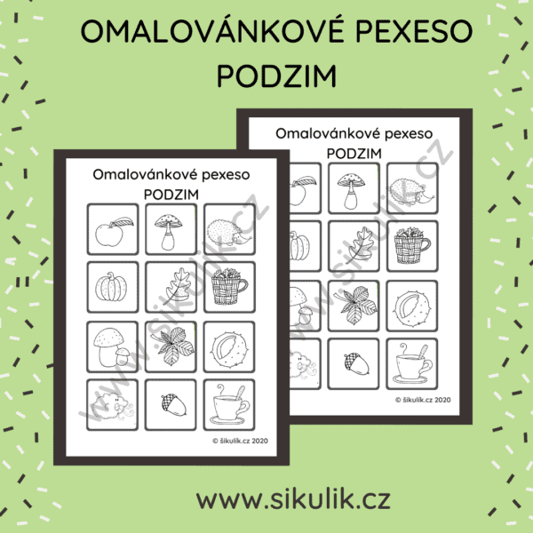 omalovánkové pexeso PODZIM