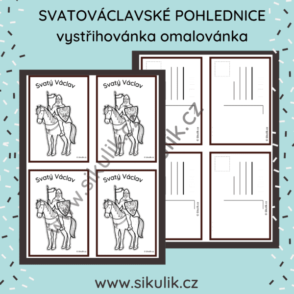 Svatováclavské omalovánkové pohlednice