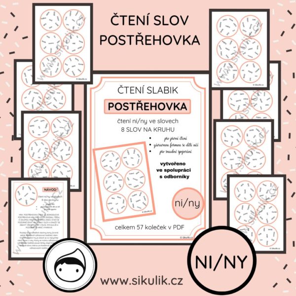POSTŘEHOVKA - PROCVIČENÍ ČTENÍ NI/NY VE SLOVECH