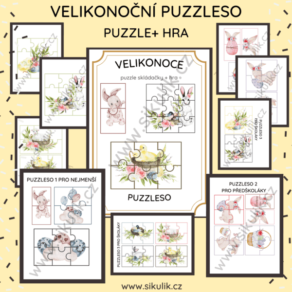 VELIKONOČNÍ HRA PUZZLESO + SKLÁDAČKY