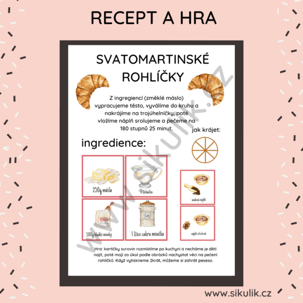 Svatomartinské rohlíčky recept+ hra+ pexeso