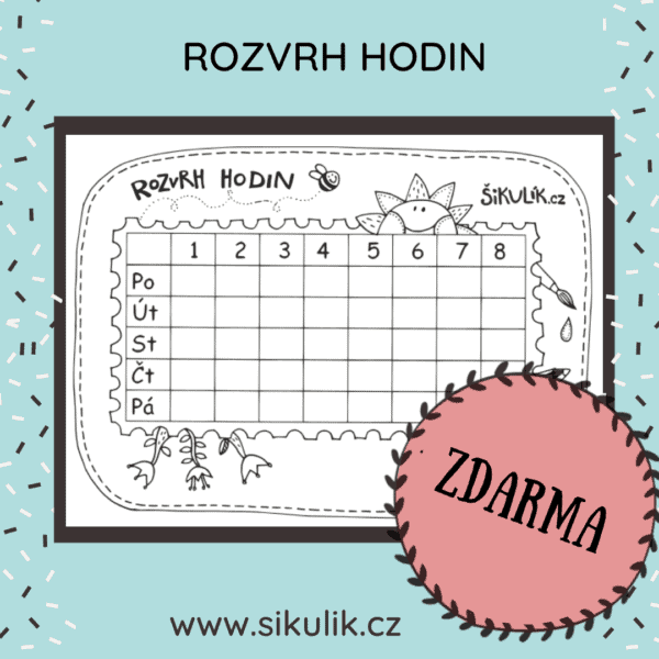 Omalovánkový ROZVRH HODIN
