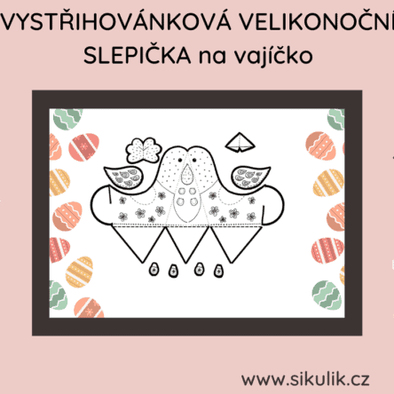 Vystřihovánka, omalovánka slepička