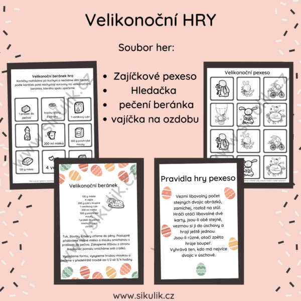 Soubor her Velikonoce Pečení beránka a zajíci