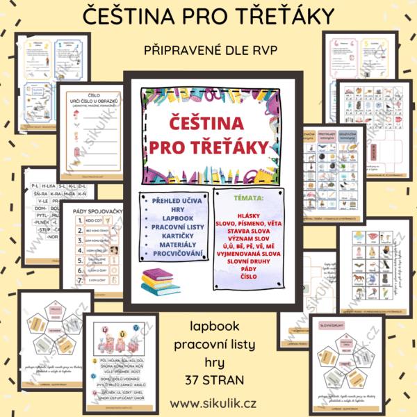ČEŠTINA PRO TŘEŤÁKY- VELKÝ BALÍK MATERIÁLŮ