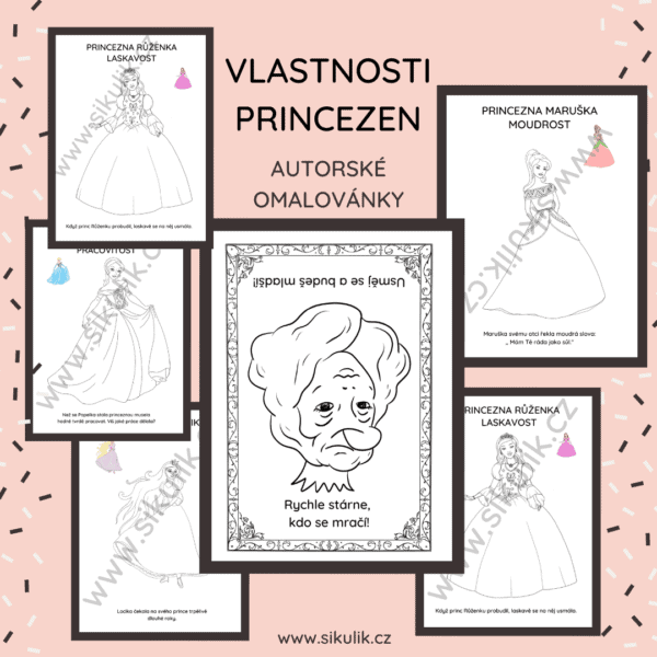 VLASTNOSTI PRINCEZEN autorské omalovánky