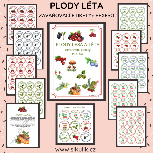 PLODY LESA A LÉTA ETIKETY + PEXESO