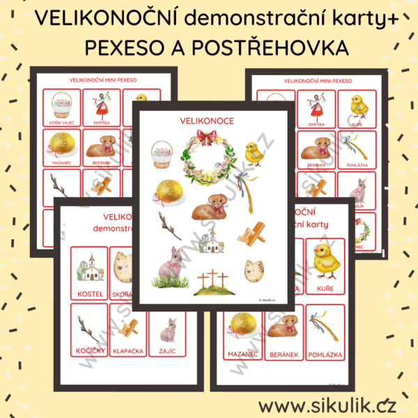 VELIKONOČNÍ demonstrační karty+ PEXESO A POSTŘEHOVKA