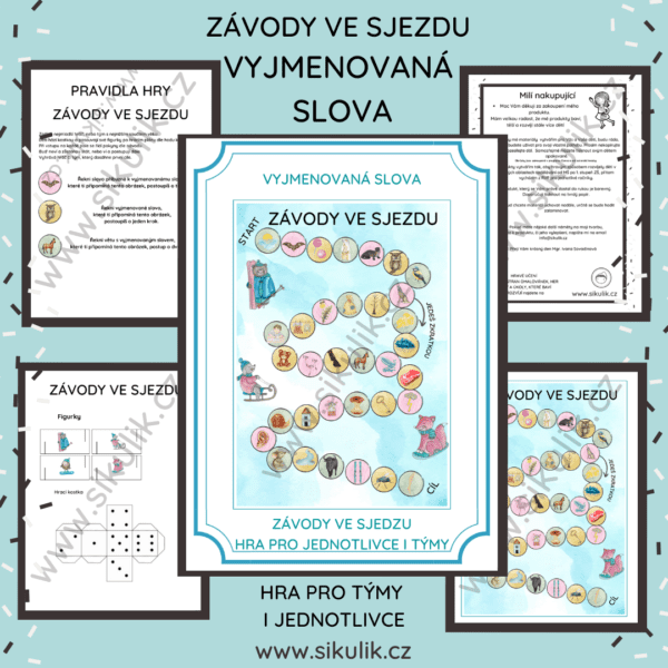 ZÁVODY VE SJEZDU, VYJMENOVANÁ SLOVA PRO TÝMY I JEDNOTLIVCE