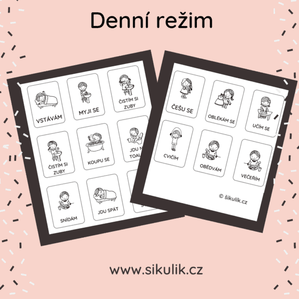 Omalovánkové kartičky denní režim