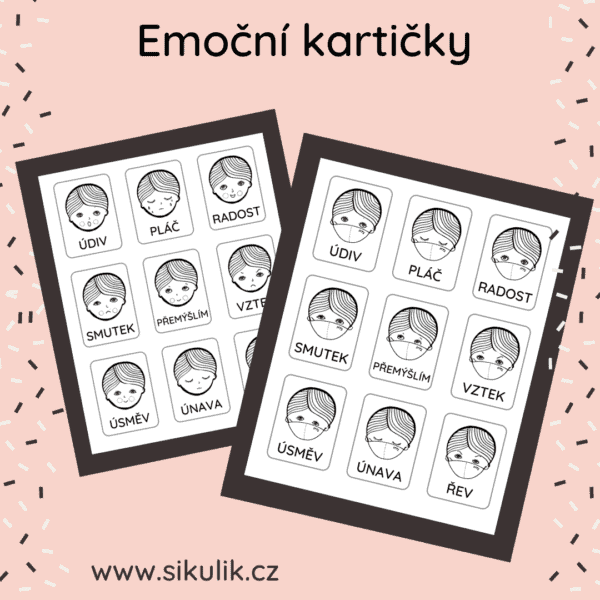 Omalovánkové kartičky emoce
