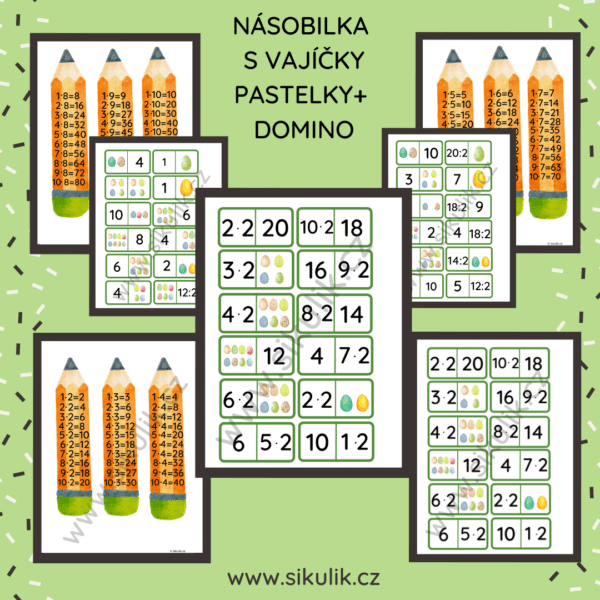 Násobilka záložky+ domino s vajíčky