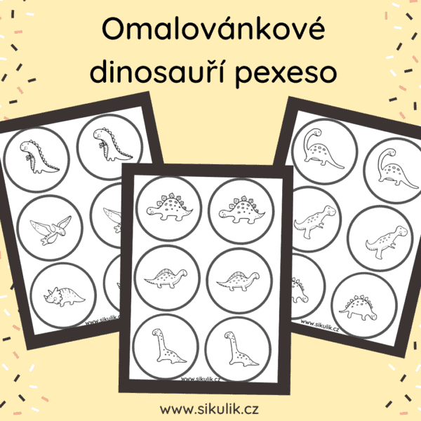 Omalovánkové dinosauří pexeso