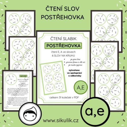 ČTENÍ SLOV POSTŘEHOVKA – PROCVIČENÍ ČTENÍ A, E VE SLOVECH