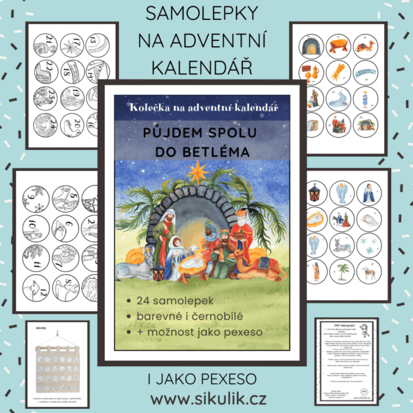 Samolepky kolečka na adventní kalendář ČB + BAREVNÉ
