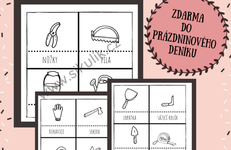 Omalovánkové spojovačky nářadí zahrada – ZDARMA