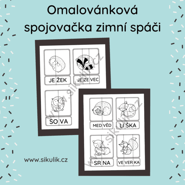 Omalovánkové spojovačky zimní spáči