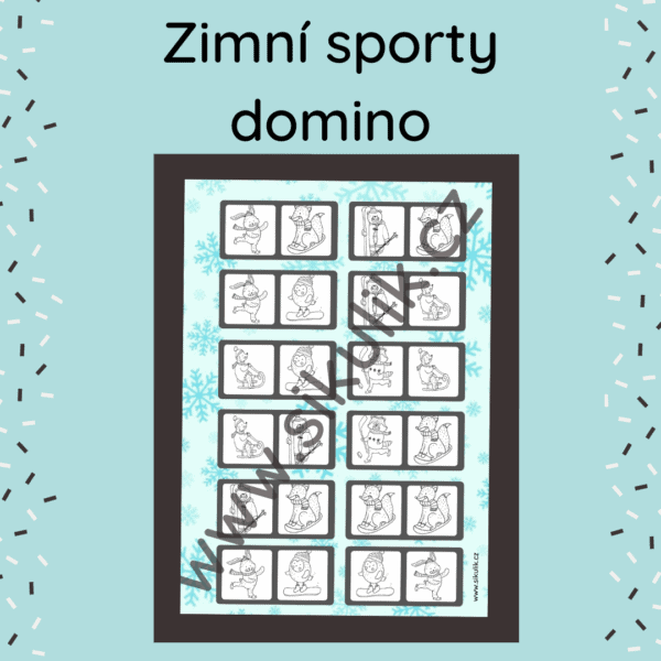 Omalovánkové domino zimní sporty
